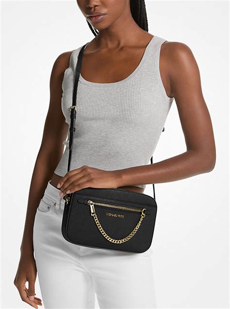 michael kors signature jet set large|Michael Kors large saffiano crossbody.